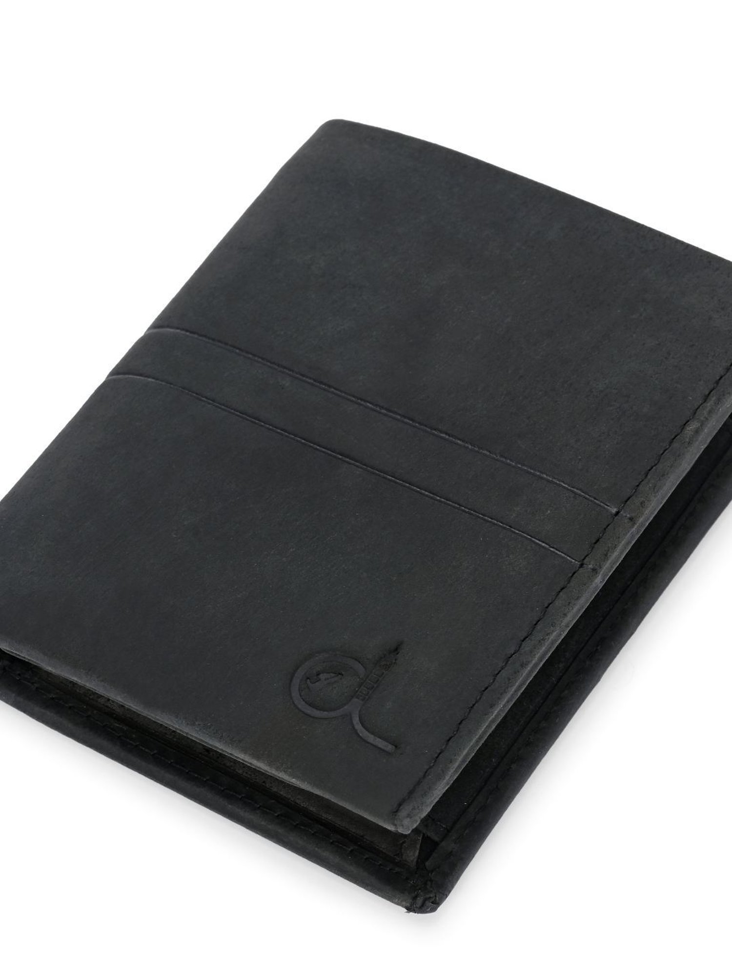 Clog London Dark Grey Leather Small Bi-Fold Wallet for Men