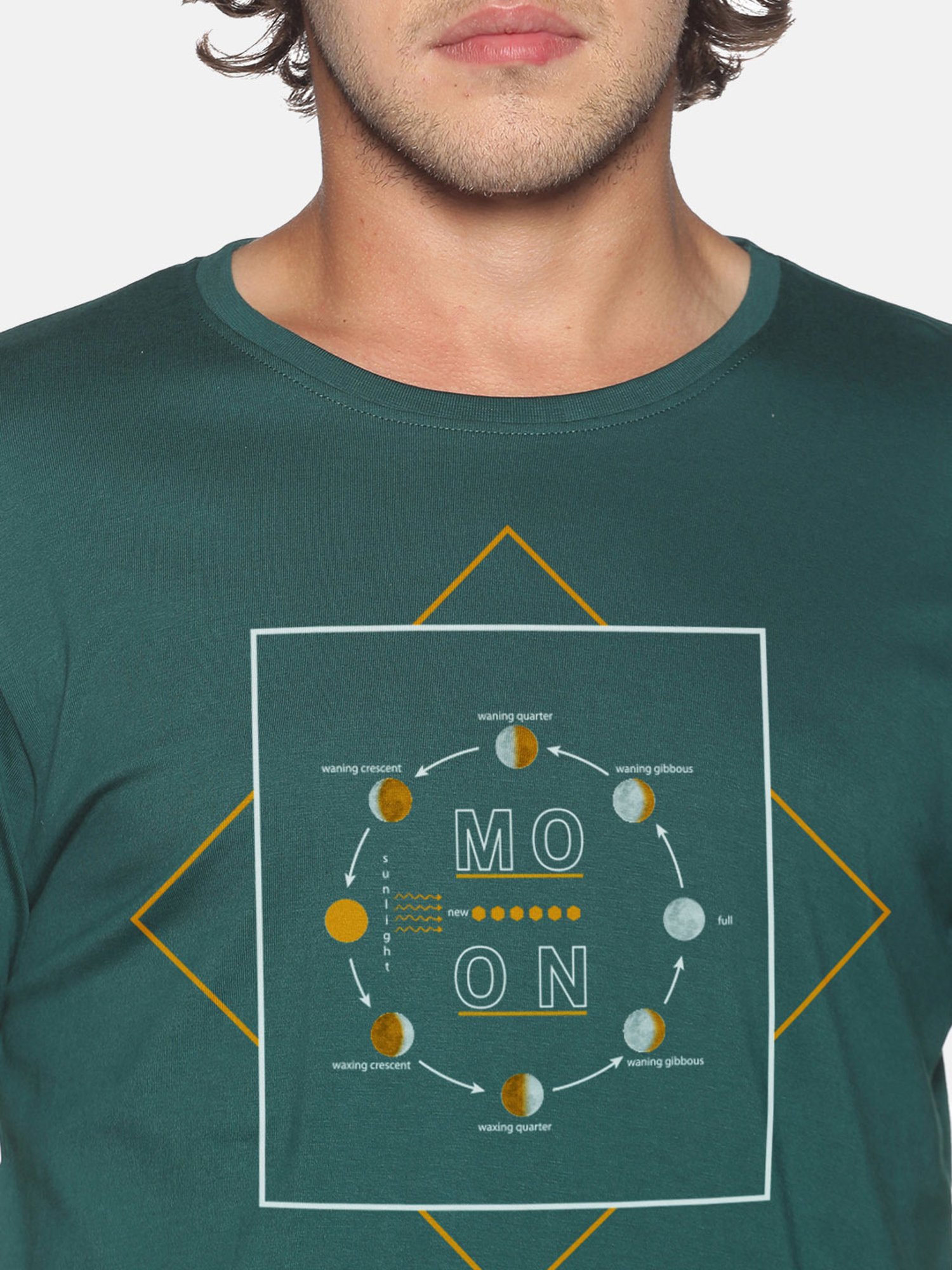 BLACK RADIO Green Slim Fit Printed Crew T-Shirt