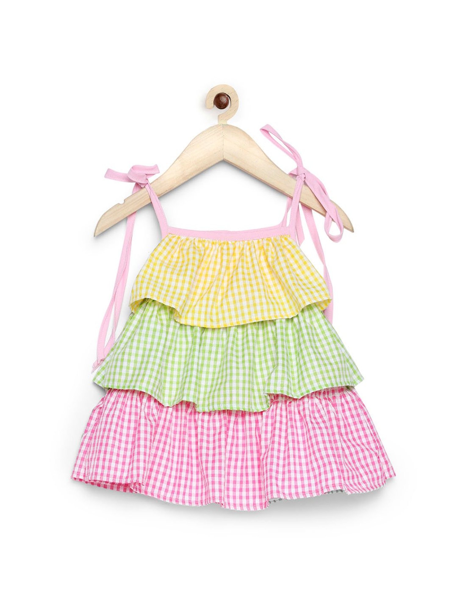 Many Frocks Kids Multicolor Checks Dress
