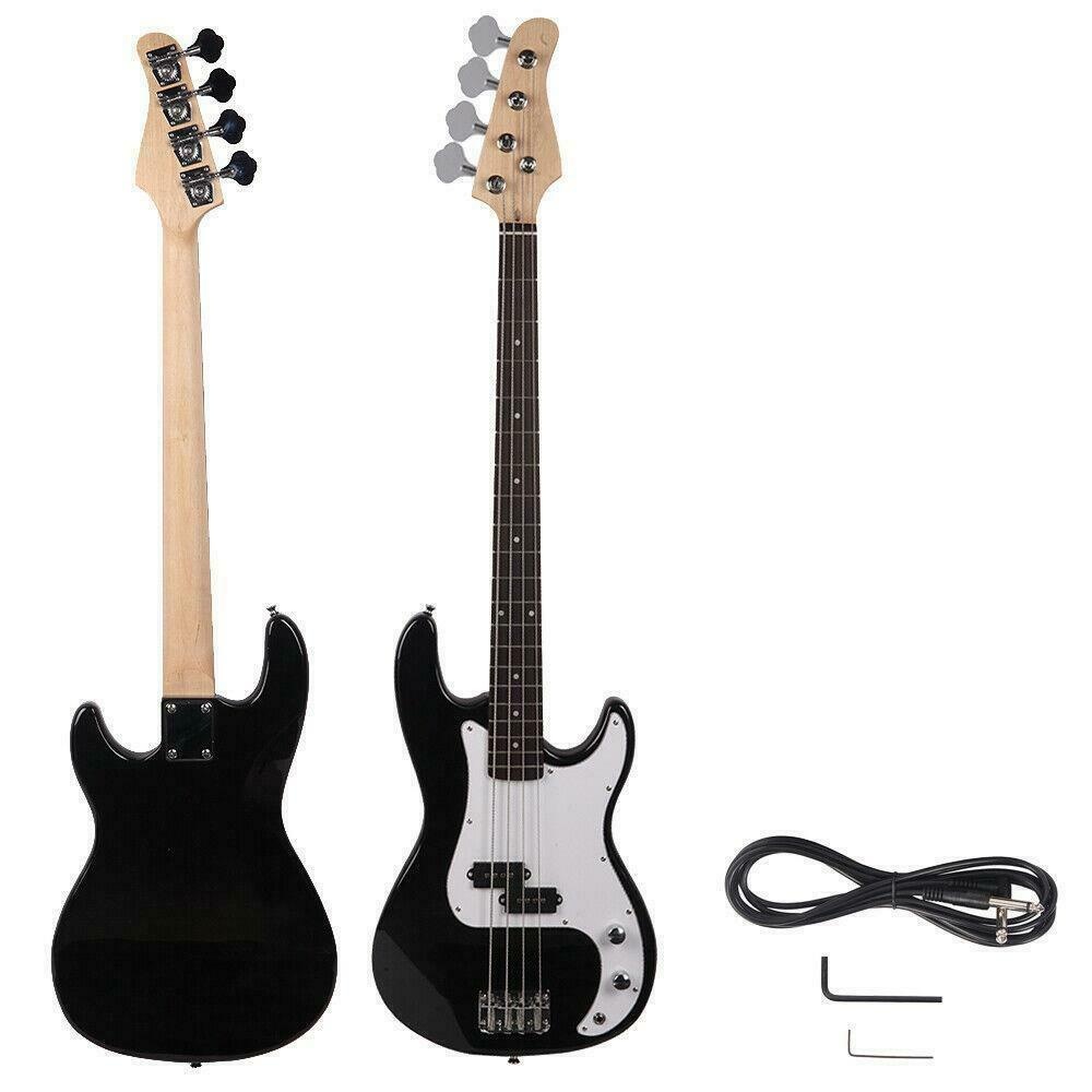 Black Burning Fire Professional Basswood 4 Strings Bass w/ Rosewood Fingerboard