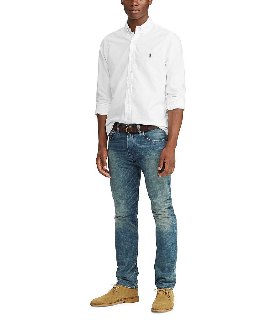 Polo Ralph Lauren Big & Tall Solid Garment-Dye Oxford Long-Sleeve Woven Shirt