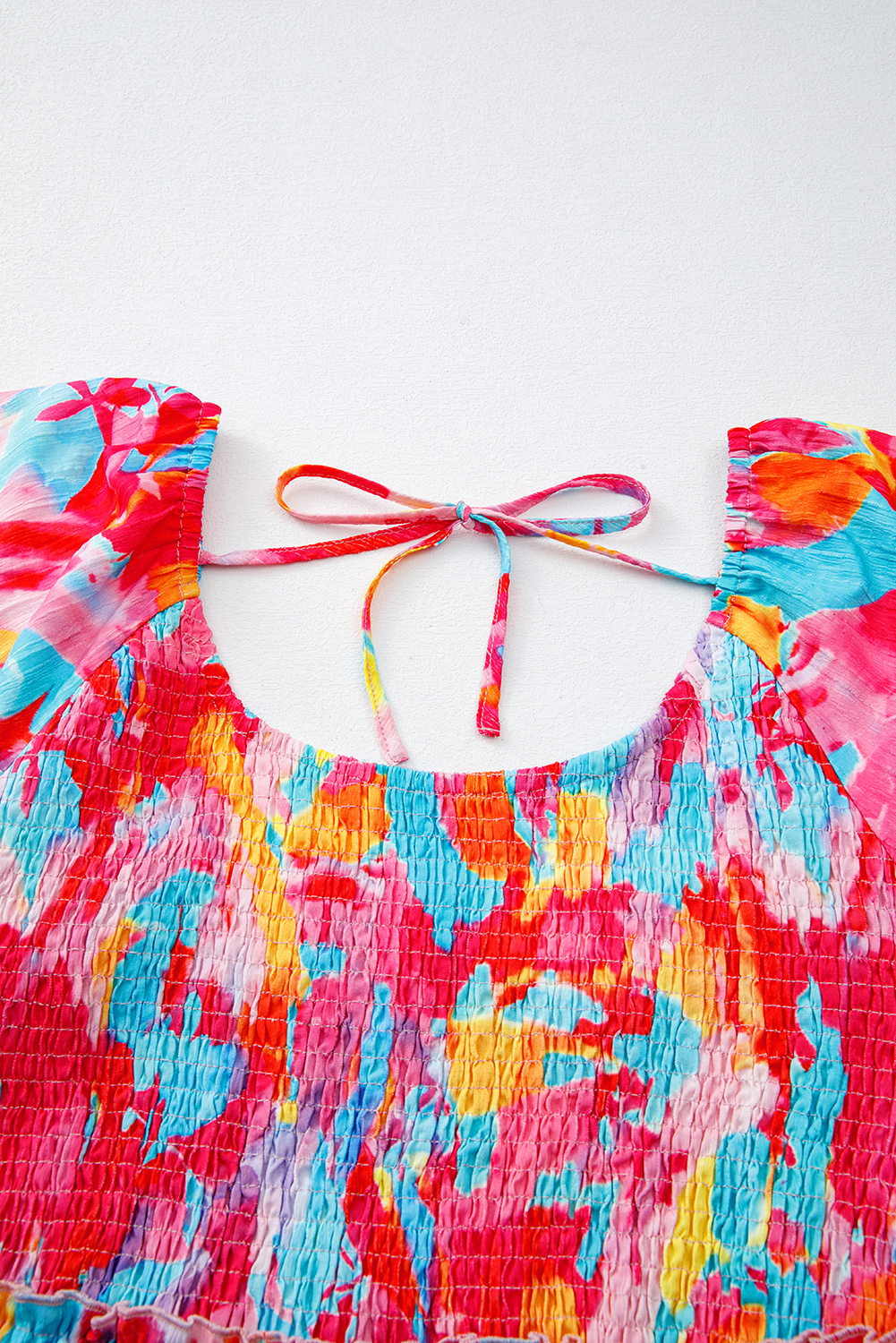 Black Leopard Patchwork Split Neck Ruffle Plus Size Dress