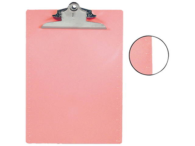 SAUNDERS 21800 8-1/2" x 11" Plastic Clipboard 1", Pink