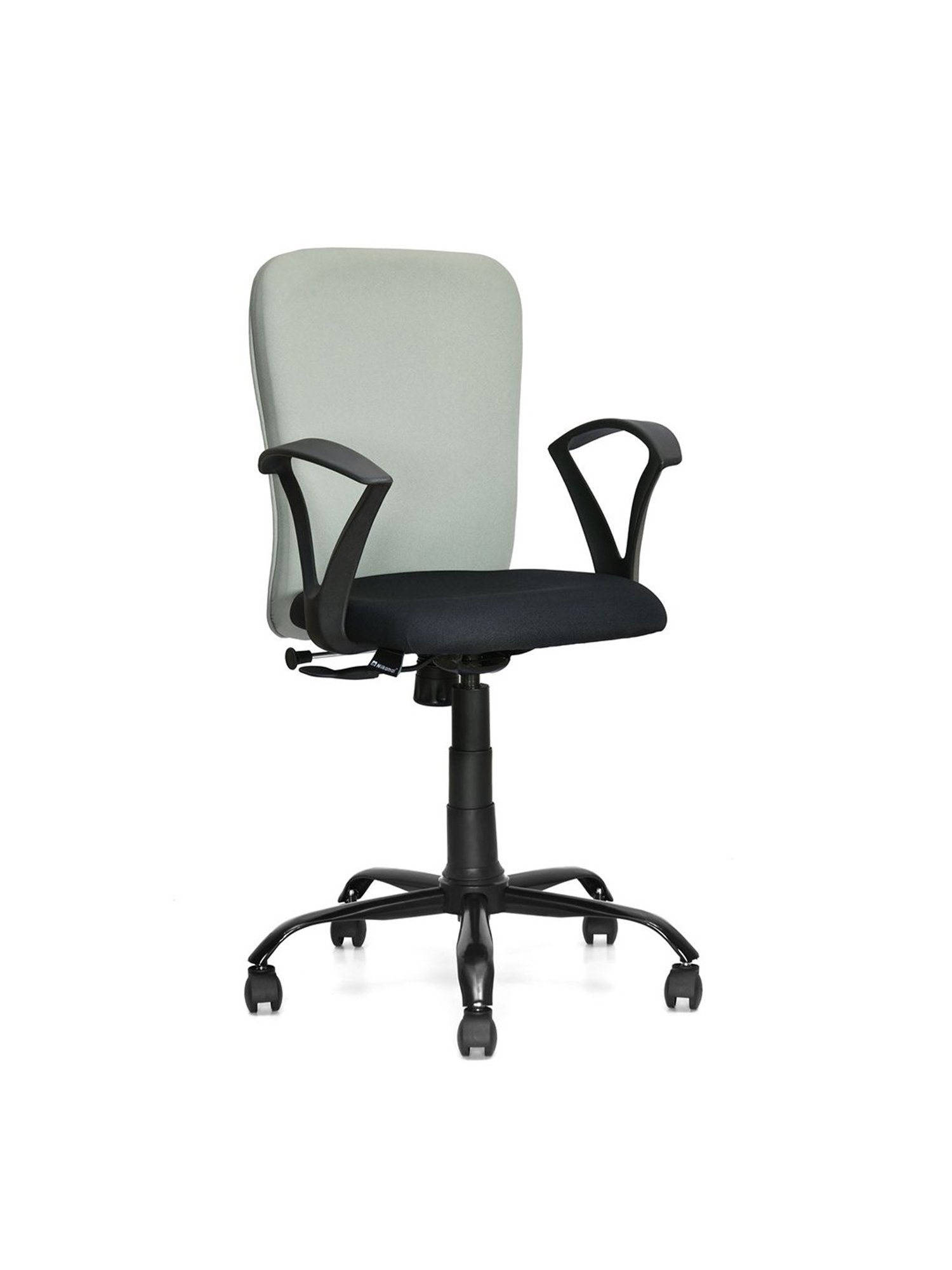 Nilkamal Lusaka Grey & Black Fabric Ergonomic Mid Back Office Chair with Height Adjustable