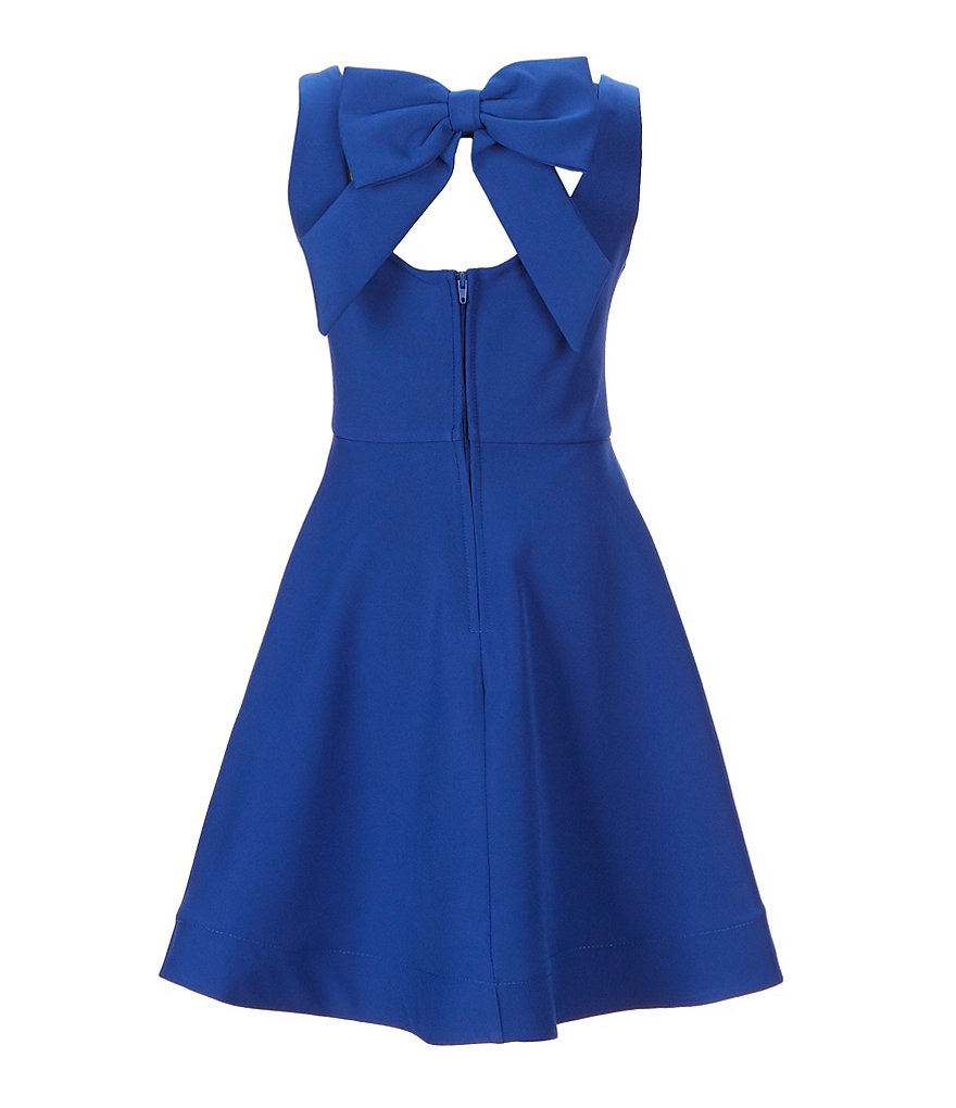 Rare Editions Big Girls 7-16 Sleeveless Bow-Back Fit-And-Flare Dress
