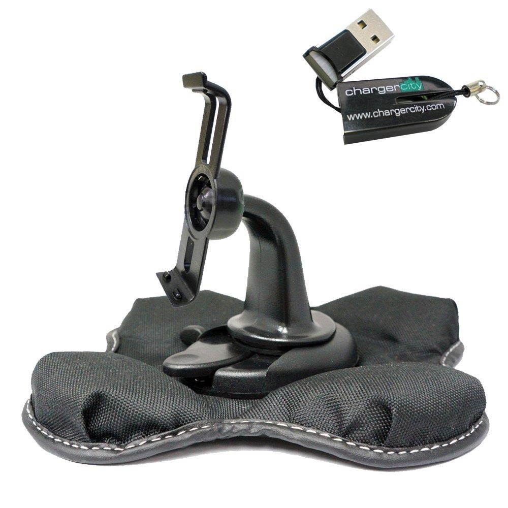 Chargercity Beanbag Friction Mount Kit for Garmin Nuvi 1450 1450T 1470 1470T 1490 1490T GPS Bracket Cradle, Car Charger Vehicle Power Cable & Portable Garmin Dashboard Friction Mount