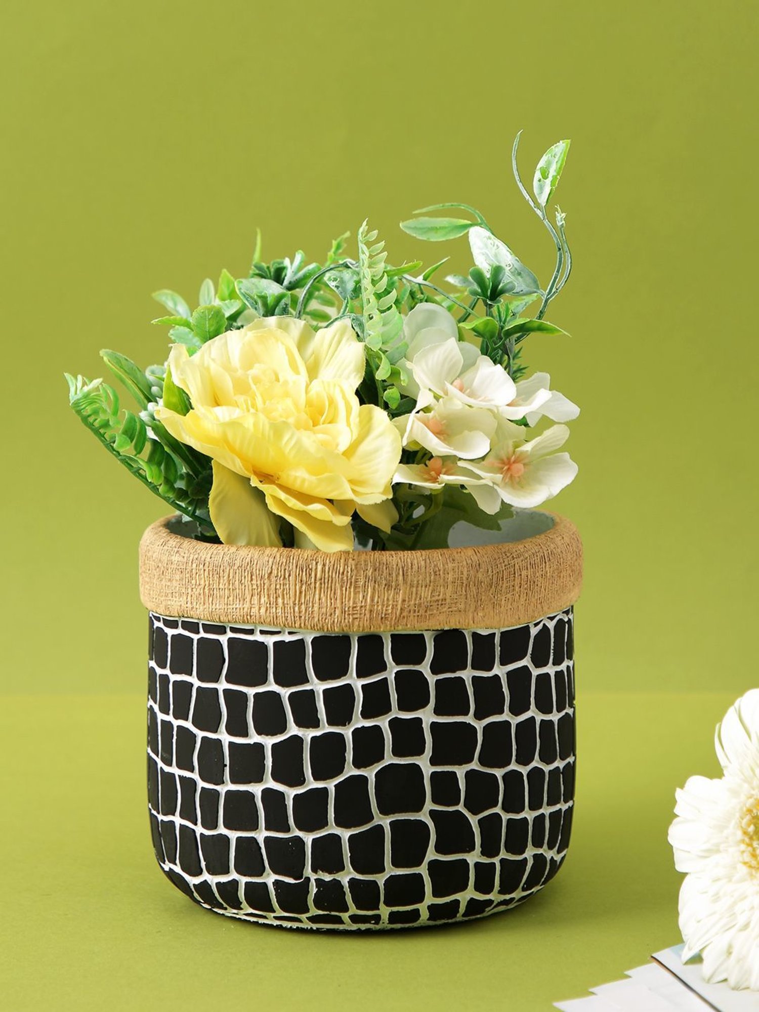 Tayhaa Black Ceramic Planter