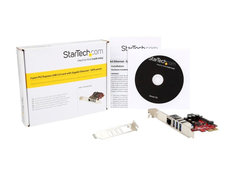 StarTech.com PEXUSB3S7 7 Port PCI Express USB 3.0 Card - Standard & Low-Profile - SATA Power - UASP Support - 1 Internal & 6 External USB 3.0 Ports