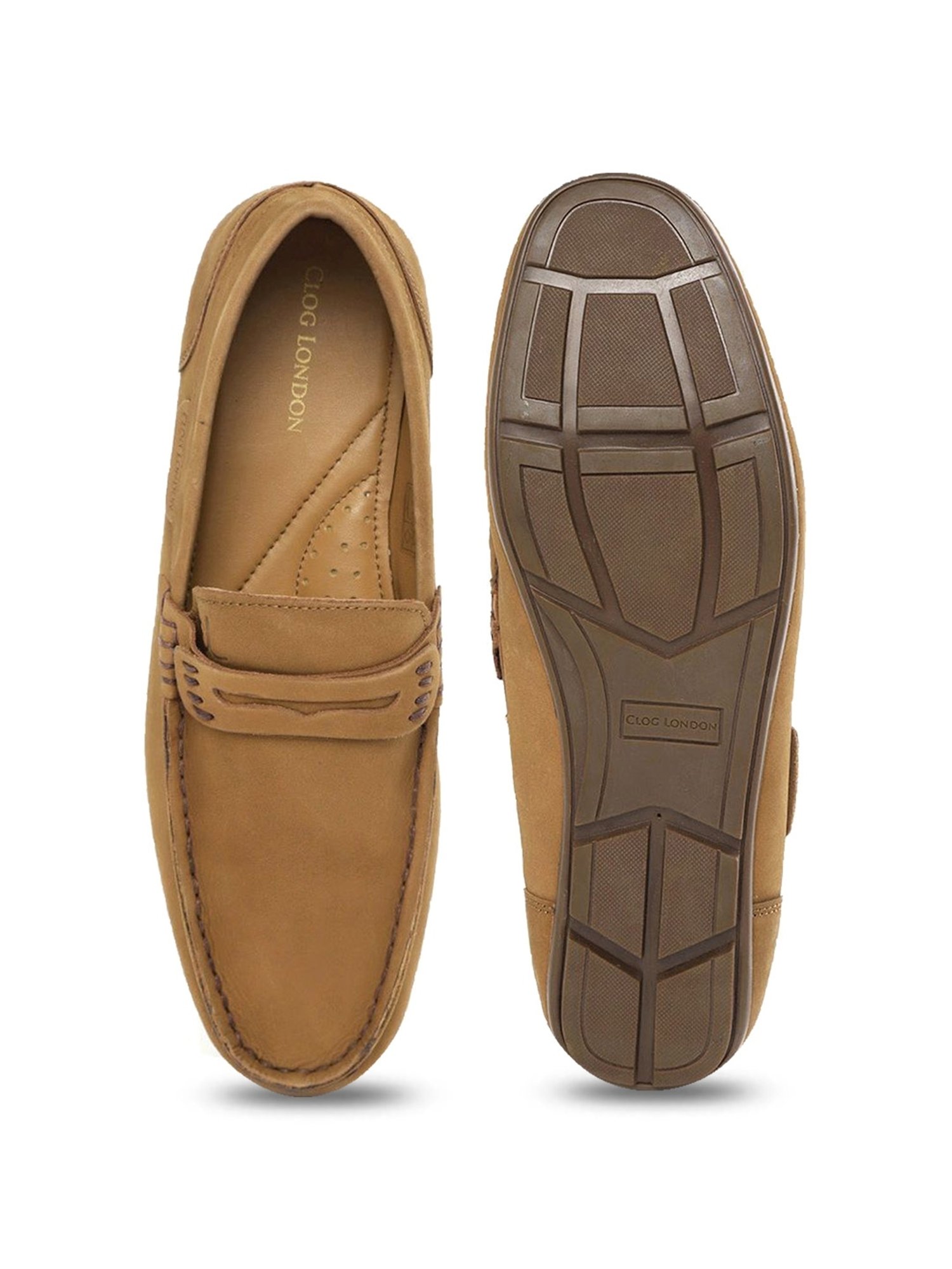 Clog London Men's Tan Casual Loafers