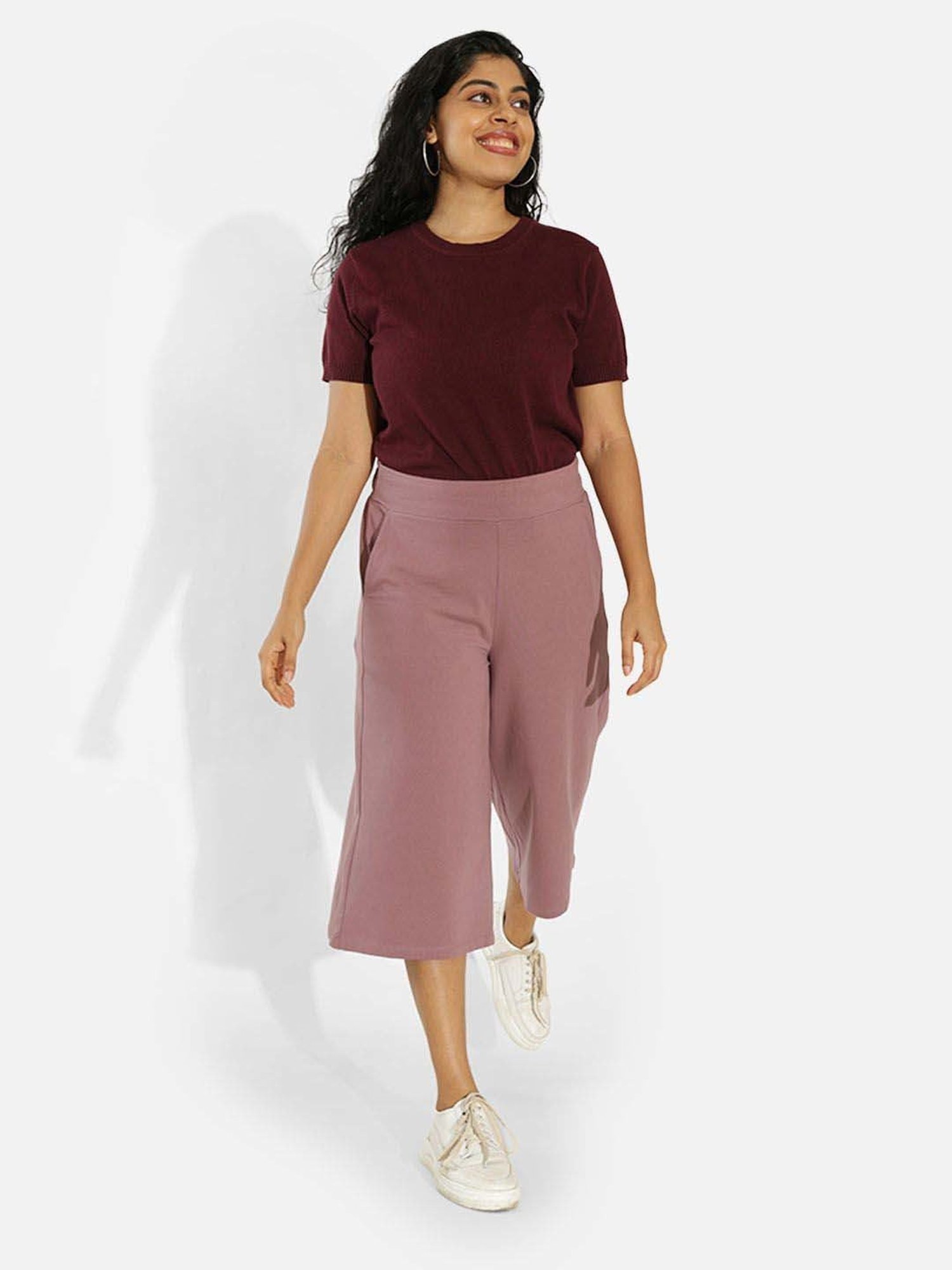 BlissClub Purple Cotton Culottes
