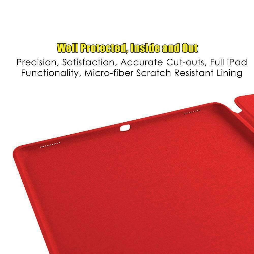 Ultra thin Leather Smart Cover Case for Apple iPad Pro 2017 iPad 10.5" Red