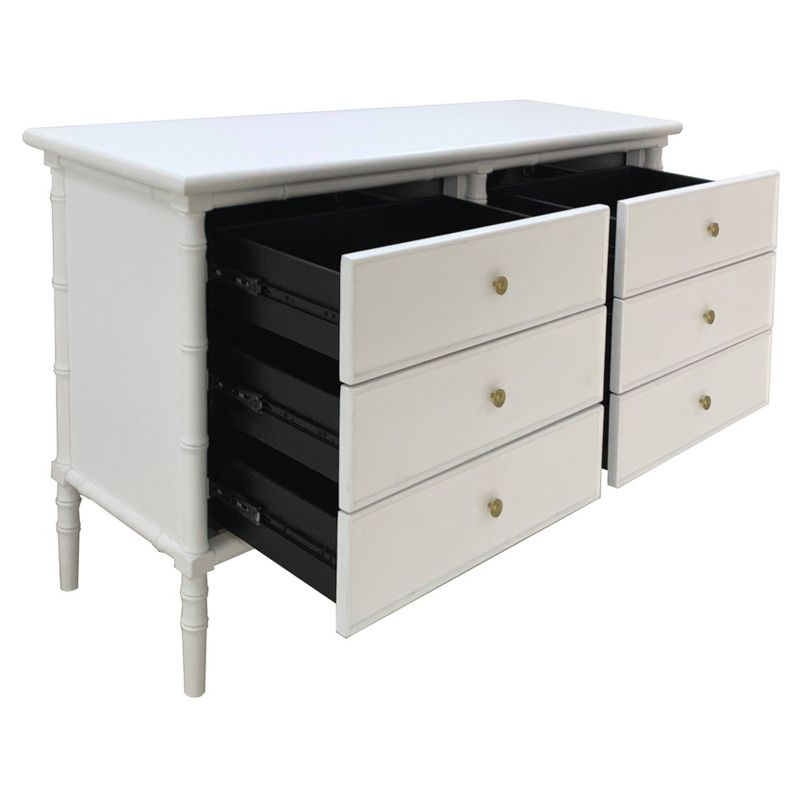 Mina 6 Drawer Dresser White/Gold - Safavieh