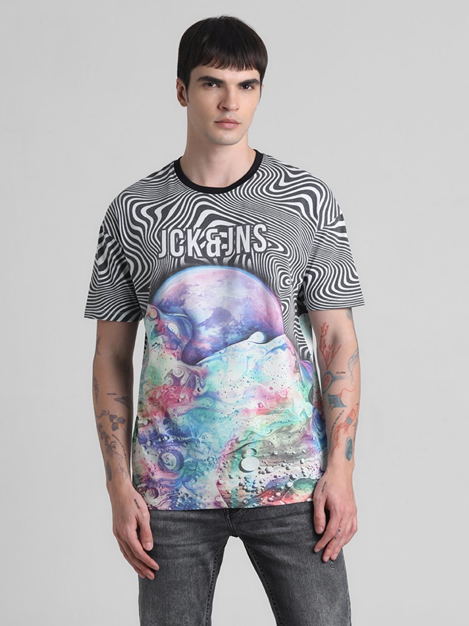 Jack & Jones Cloud Dancer Slim Fit Printed T-Shirt