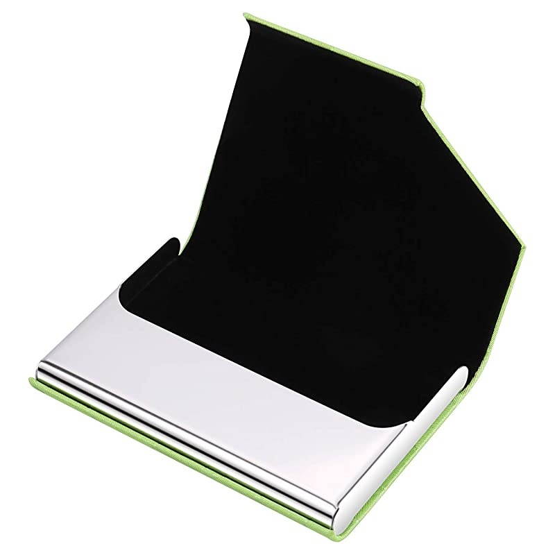 Card Holder, Metal Card Case Pocket, Card Holder for Women & Men, Professional PU Leather Card Holders Name Card Holder Purse Card Case with Magnetic Closure, Black-xbz