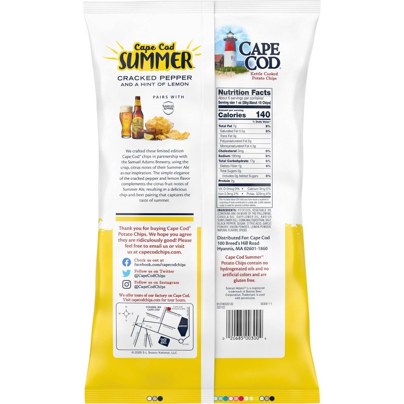 Cape Cod Cracked Pepper and Lemon Potato Chips - 6.5oz