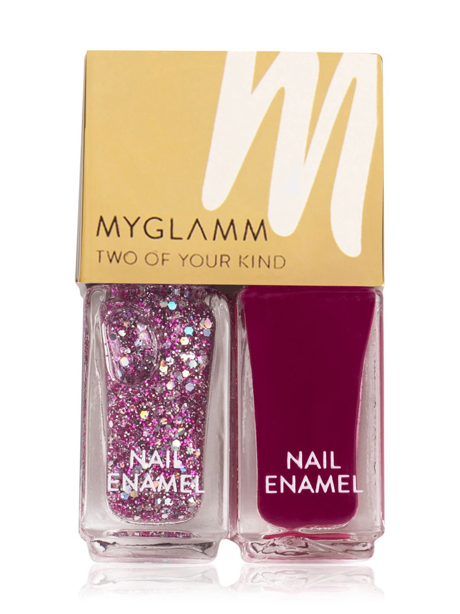 MyGlamm Two Of Your Kind Nail Enamel Duo Glitter Collection Party Parade (Pack of 2)