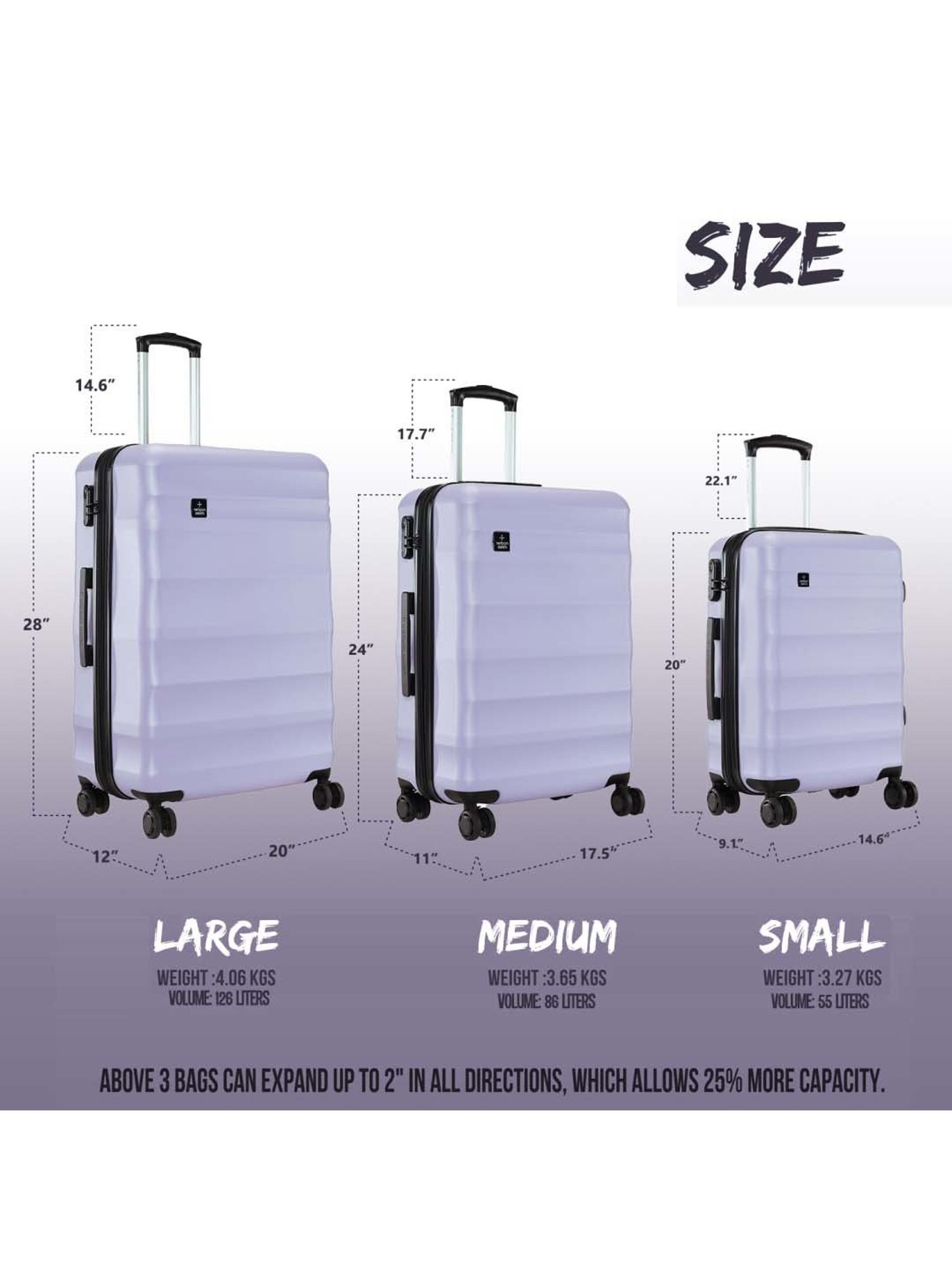 Nasher Miles Rome Hard-Sided Polycarbonate Cabin  Lavender 20 inch |55cm Trolley bag