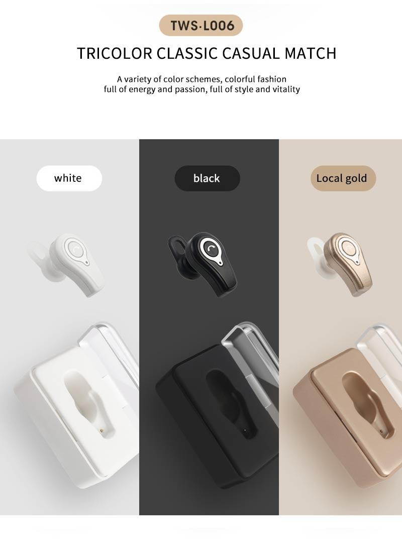 DPRUI wireless headphones with Charging Box Wireless Stereo Earbud Business Earphone Bluetooth headphones for a mobile phone (White)