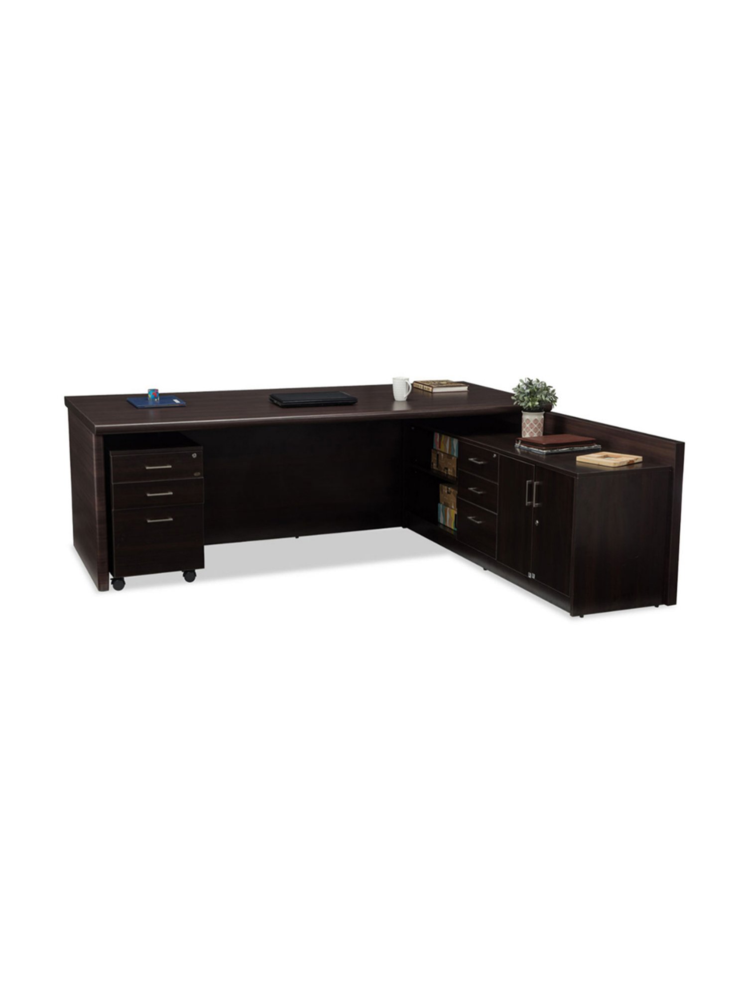 Durian Theon Brown Engineered Wood Office Desk
