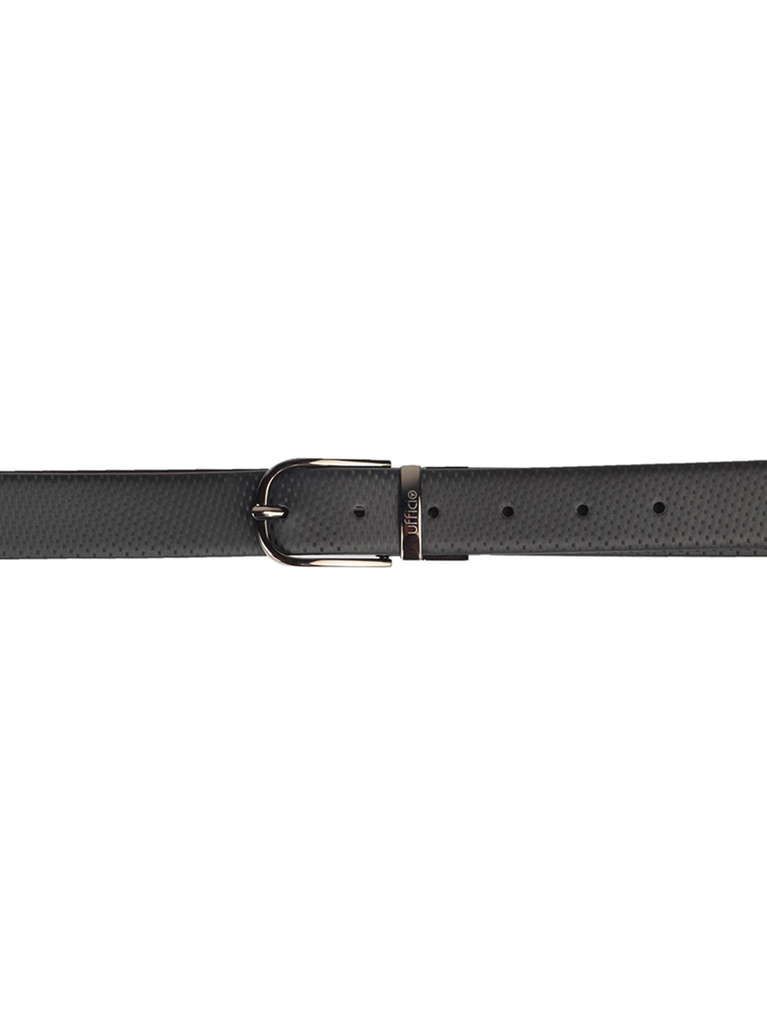 BULCHEE Black & Brown Leather Reversible Formal Belt for Men