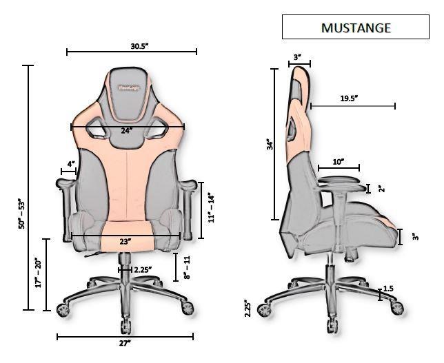 ViscoLogic MUSTANGE High Back Metal Base Gaming Chair