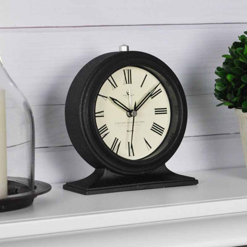 5" x 2" x 5.5" Antollini Tabletop Clock Black - FirsTime & Co.