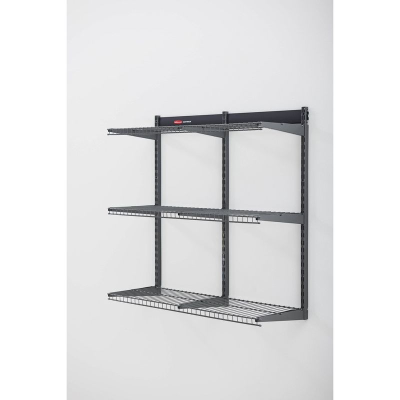 Rubbermaid Shed Shelf, Wire Basket & 50 Lbs Capacity 34" Tool Rack (2 of Each)