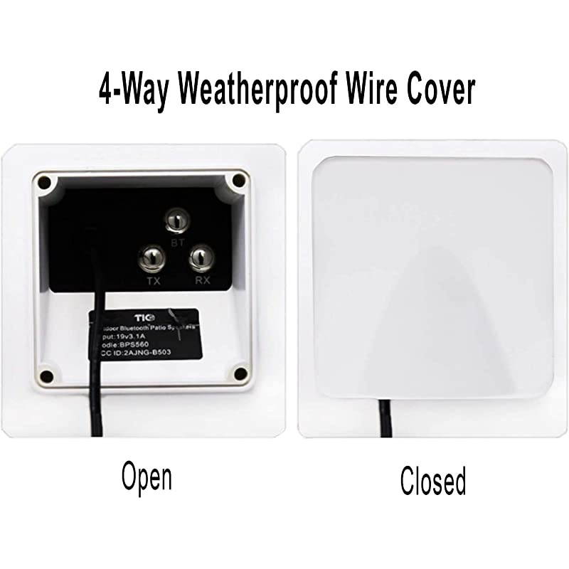 BPS560-2pcs 6.5" Outdoor Wireless Bluetooth 5 Patio Speaker Pair,Can Connect 100+ Speakers White