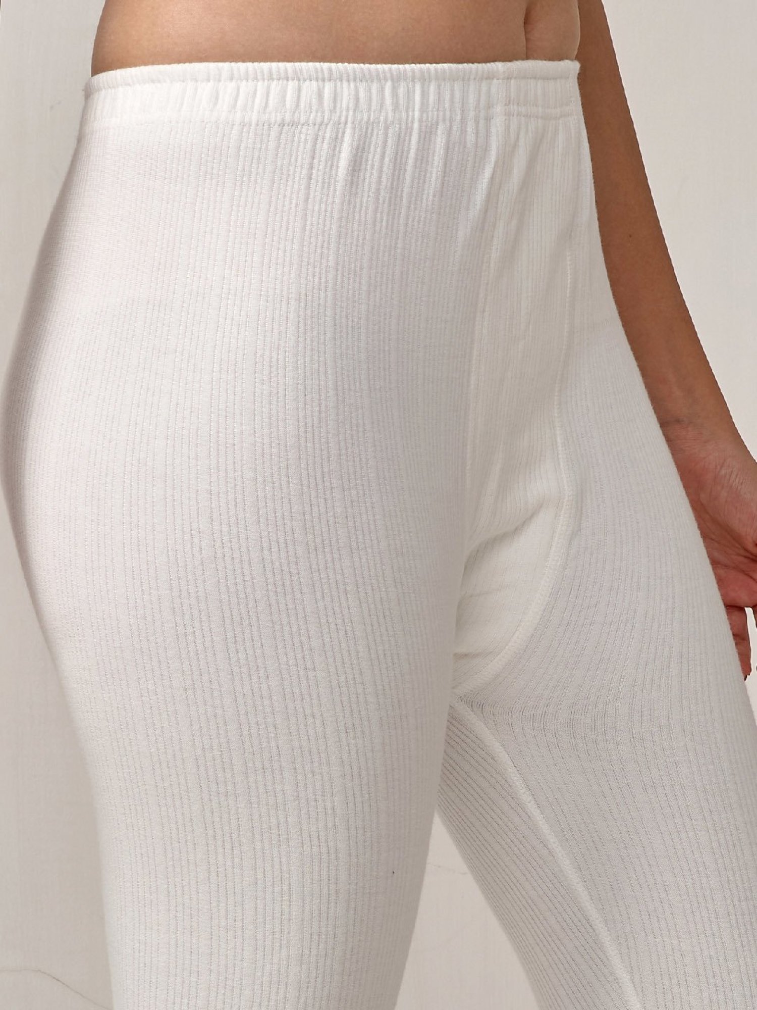 LUX Inferno Off-White Striped Thermal Leggings - Pack Of 2