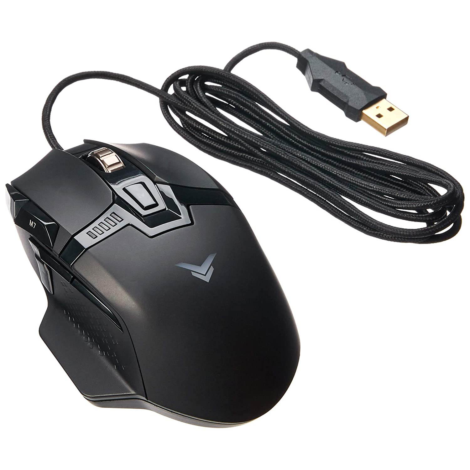 AmazonBasics PC Programmable Gaming Mouse | Adjustable 12,000 DPI, Weight Tuning