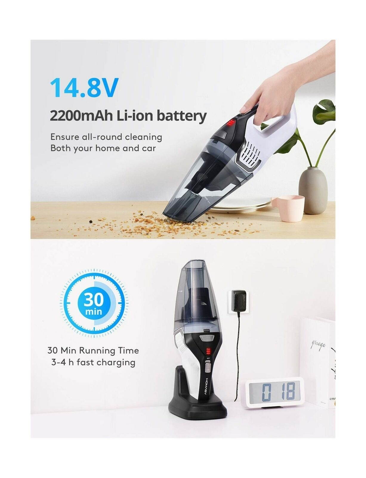 Homasy Handheld Vacuum 8kpa Hm207cnull