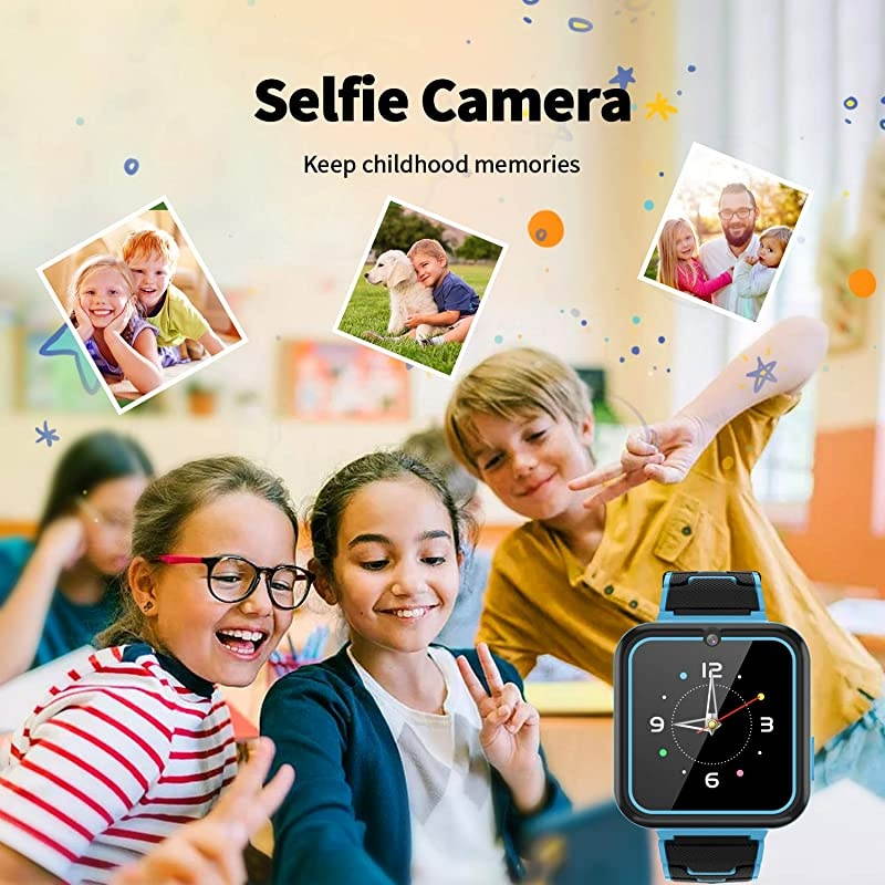 Kids Smartwatch Phone Music Player with SD Card Math Games,SOS Call,Camera,Alarm,Recorder,Calculator,Mp3,for Birthday Toys Children Boys Girls (Blue)