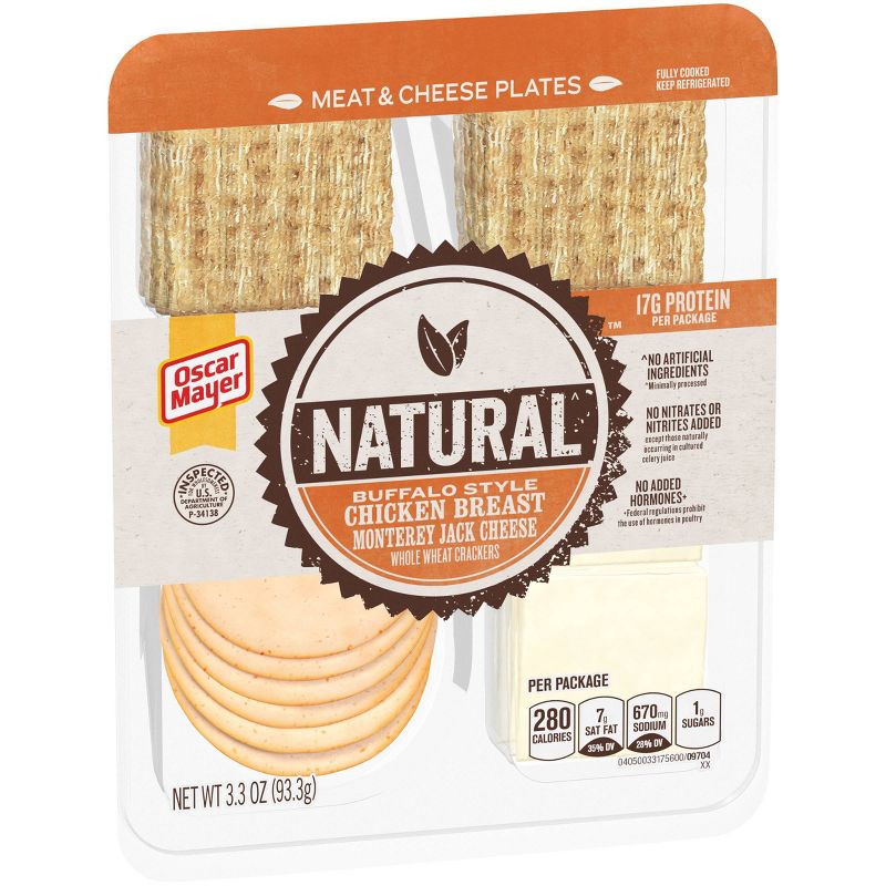 Oscar Mayer Natural Buffalo Style Chicken Breast with Monterey Jack Cheese Snack Plate - 3.3oz