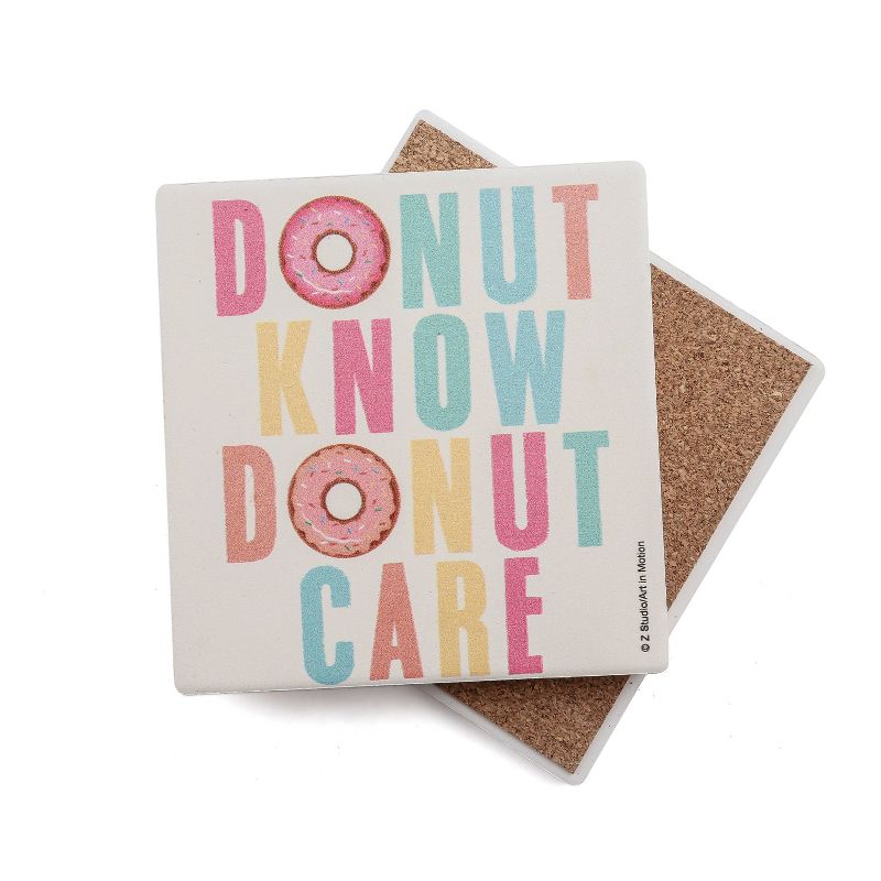 4pk Ceramic Donut Know Donut Care Coasters - Thirstystone