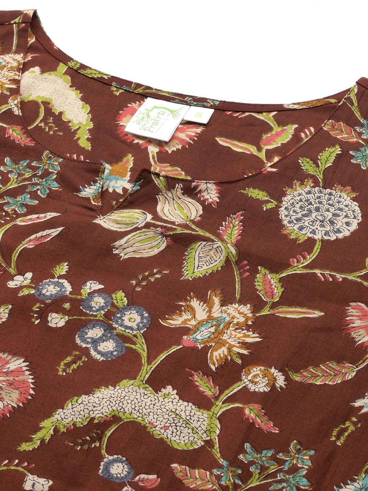 Prakrti Brown Cotton Printed Top Shorts Set