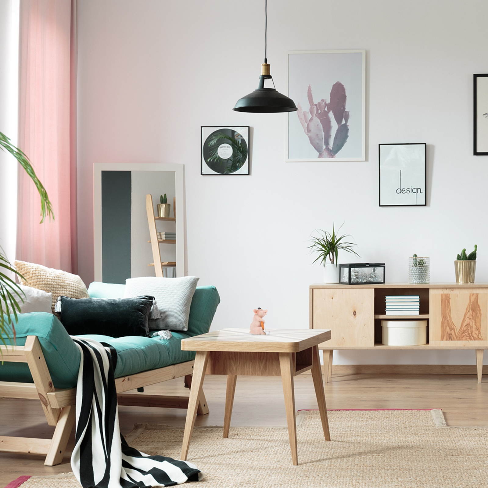 1pc Cartoon Creative Lovely Piggy Adornment Piggy Figurine Pig Model for Home Office