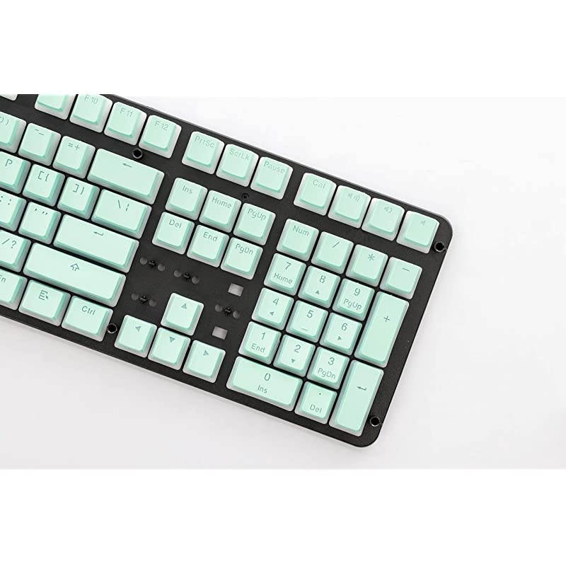 108 Double Shot PBT Pudding Keycaps Keyset for Mechanical Gaming Keyboard MX Switches (Cyan)