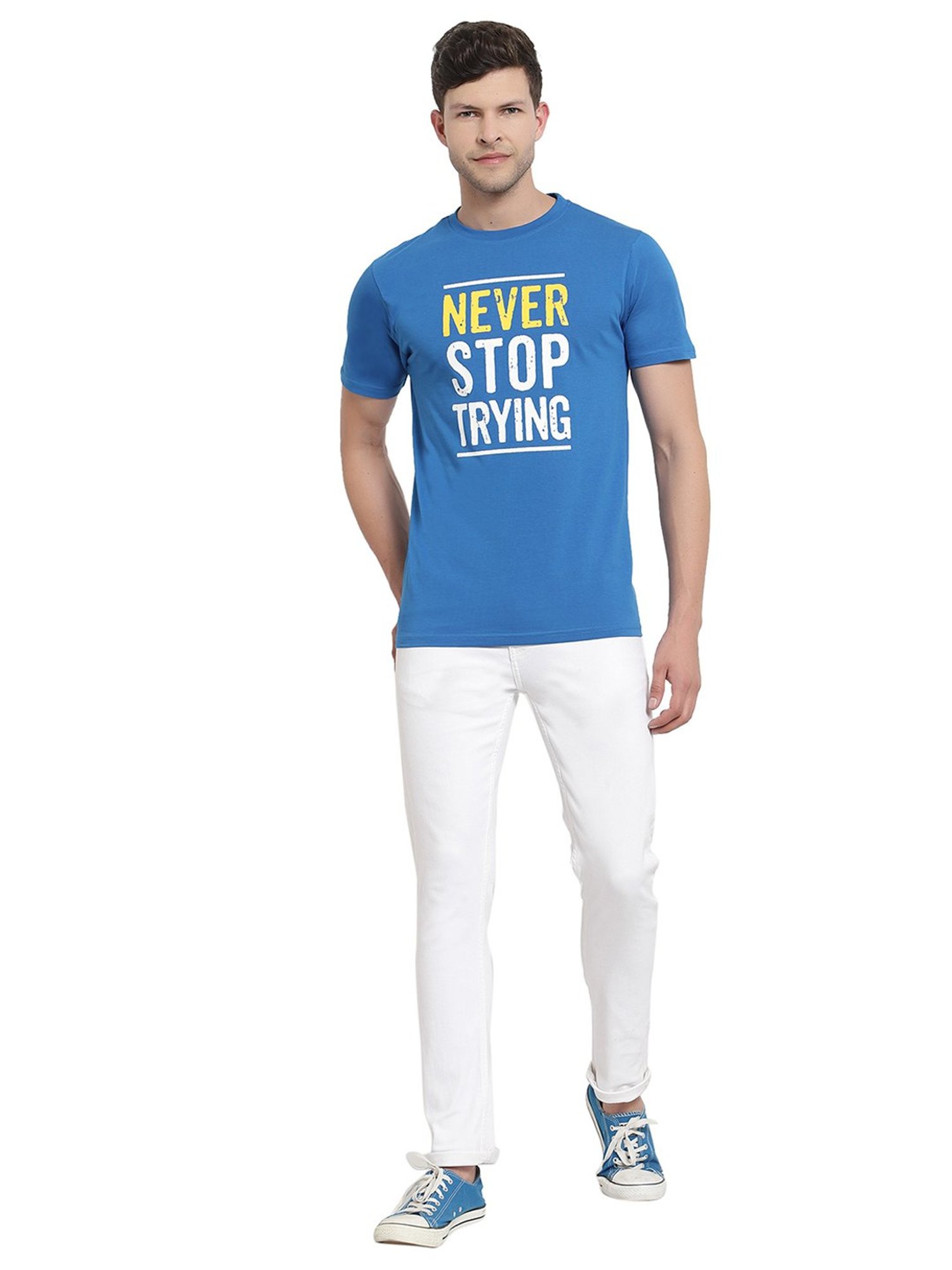 Proteens Royal Blue Printed Round Neck T-Shirt