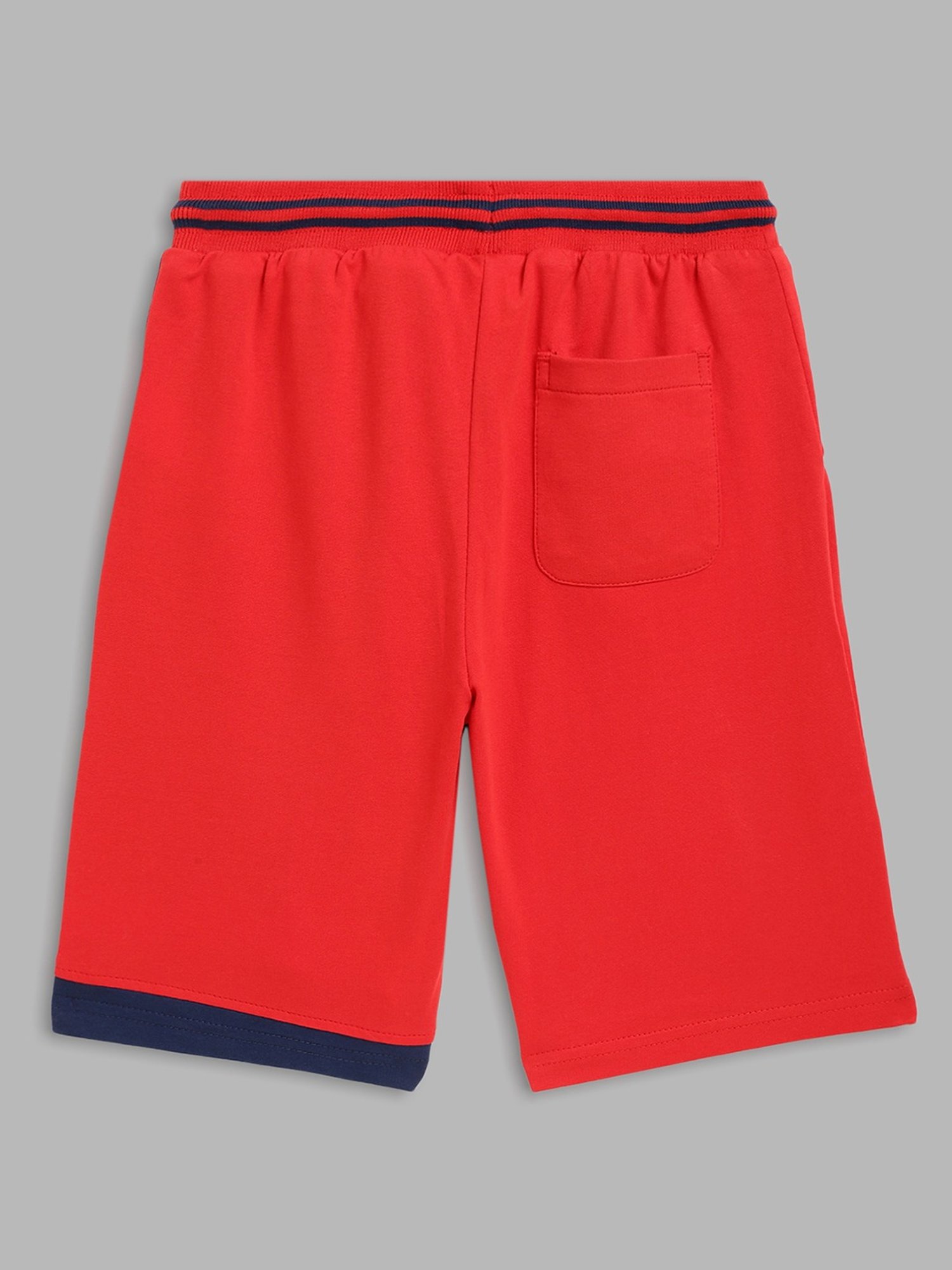 Blue Giraffe Kids Red & Navy Cotton Printed Shorts