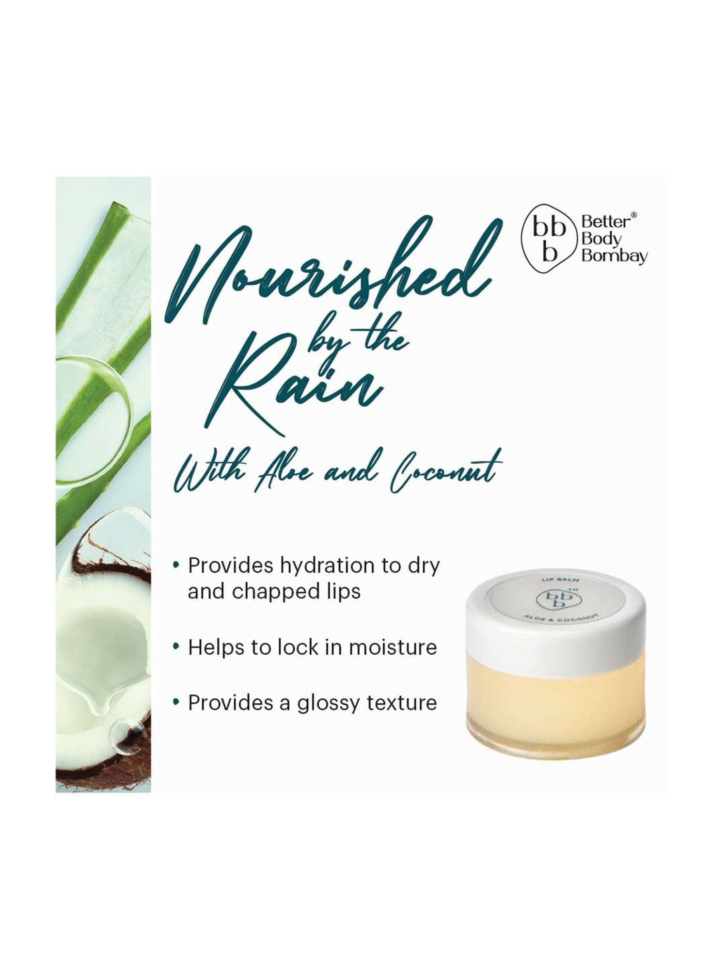 bbb Better Body Bombay Aloe & Coconut Lip Balm - 10 gm