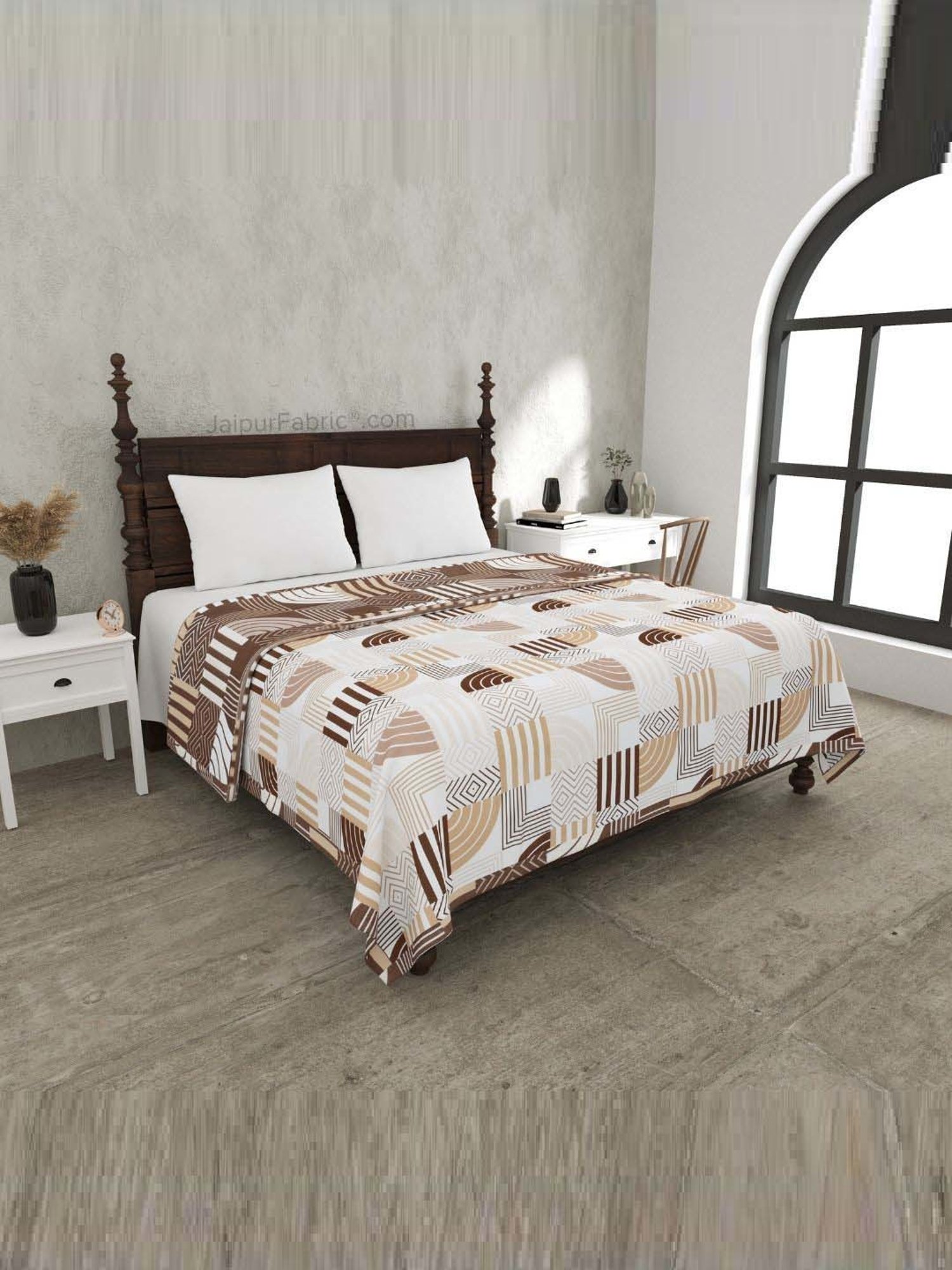 JaipurFabric Coffee Mulmul Cotton 150 GSM Reversible Ac Dohar