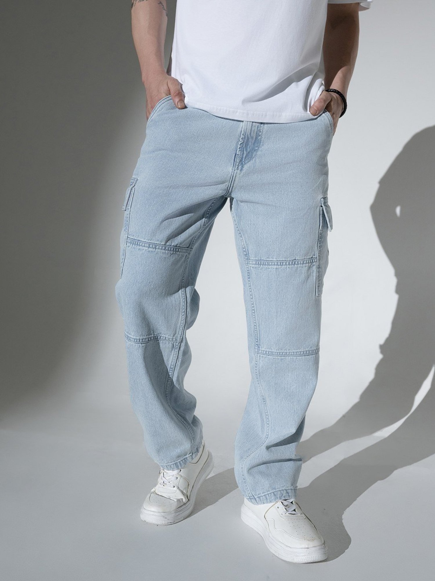 Hubberholme Blue Relaxed Fit Cargo Jeans