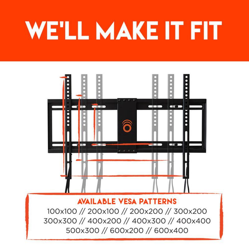 ECHOGEAR Low Profile Fixed TV Wall Mount Bracket for 32-80 inch Flat Screen TVs