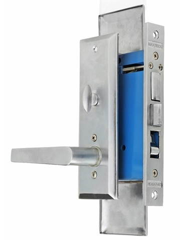 Maxtech (Marks Metro 116A/26D Like) Satin Chrome 26D, Right Hand, Heavy Duty Mortise Entry Screwless Lever Lockset Thru Bolted, 2-1/2" Backset