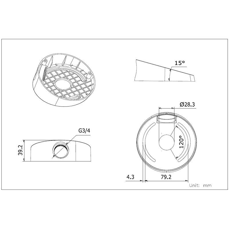 DS-1259ZJ Angled Ceiling Mount for Dome Camera (White)