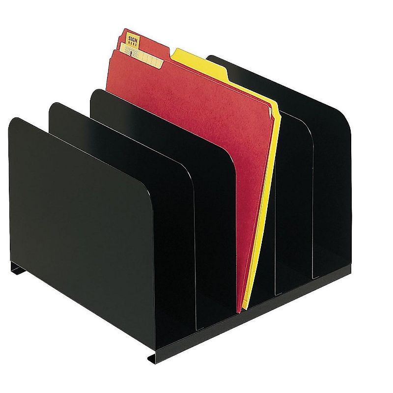 SteelMaster Desktop Vertical Organizer Five Sections Steel 12 x 11 x 8 1/8 Black 2645004