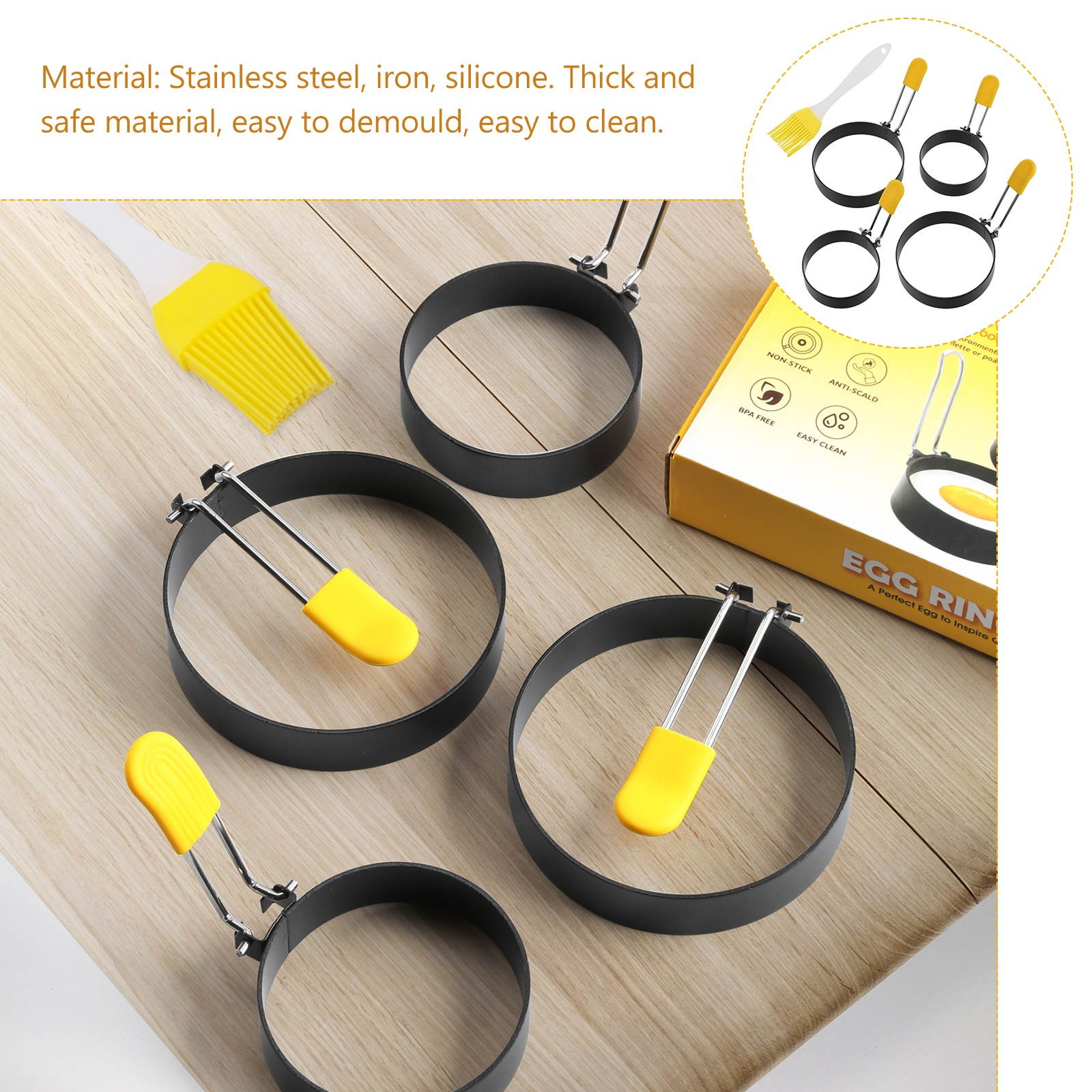 5pcs Helpful Egg Cooker Rings Egg Molds Egg Frying Molds Egg Ring Molds for Kitchen