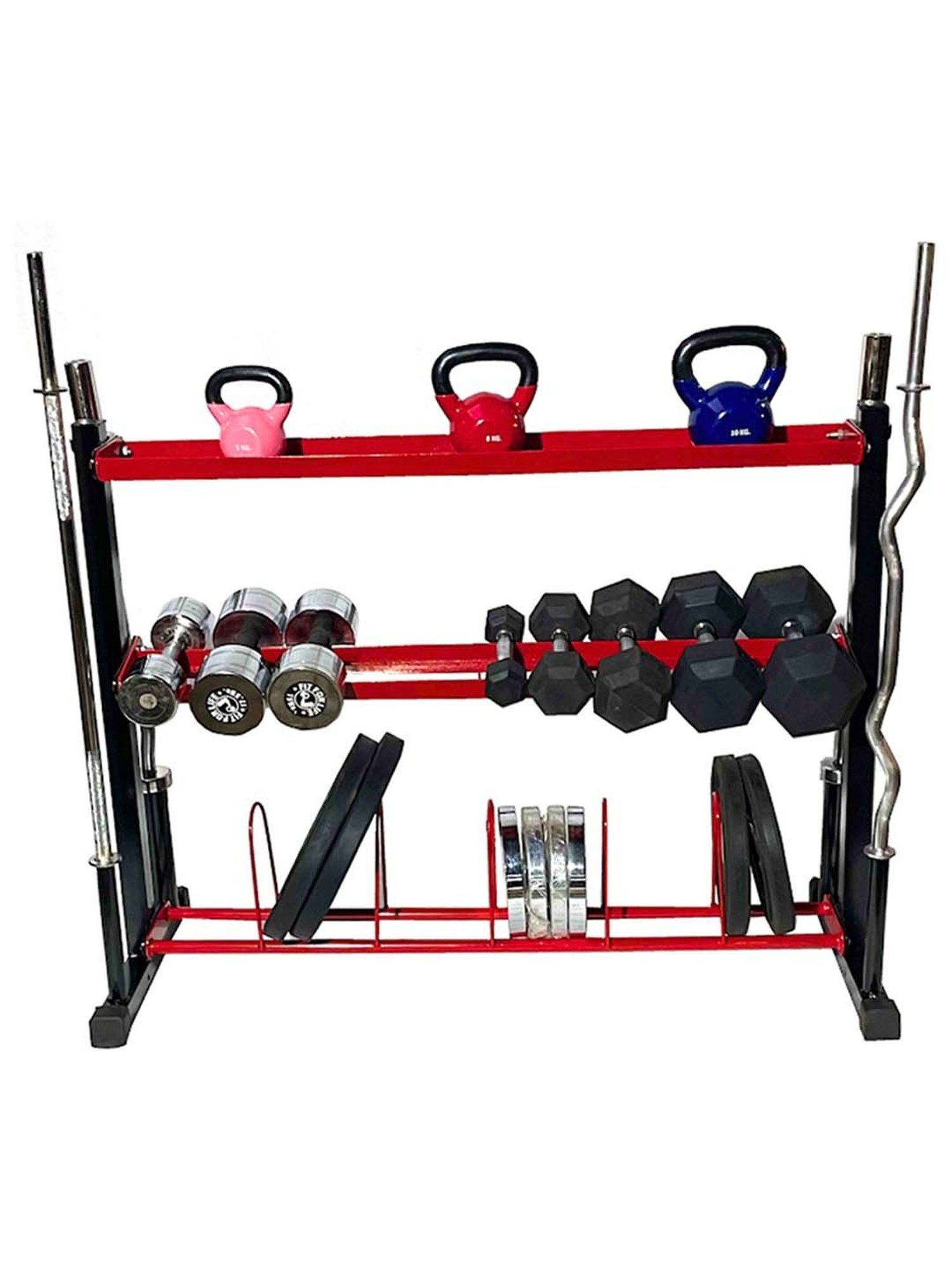 Protoner 5 in 1 Multipurpose Weight Rack (Red) Size - 121.9x33