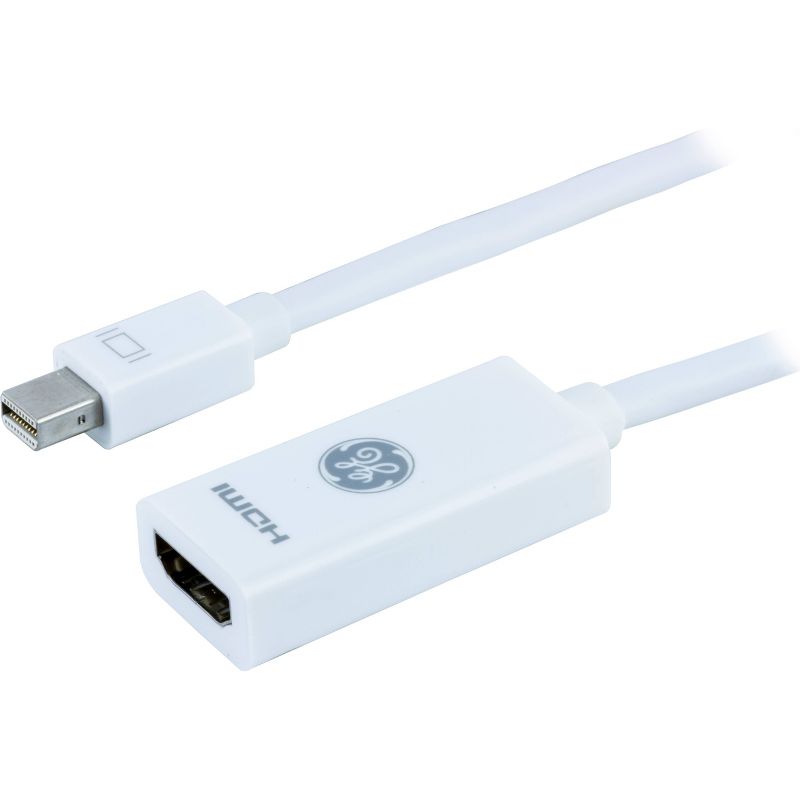 GE Mini DisplayPort to HDMI Adapter, Supports Full HD 1080P and 4K UltraHD - White