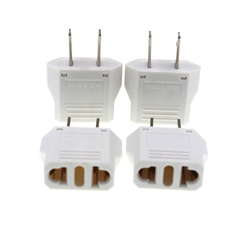 US USA Plug Adapter - EU European to America Japan Canada American Travel Plug Adapter, Europe to USA Power Outlet Adapters Wall Plugs (4-Pack)